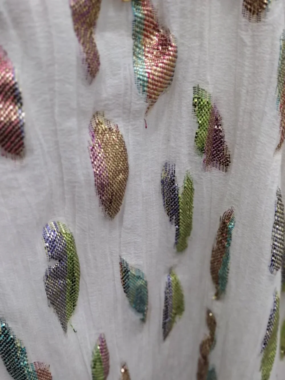 PQ Swim Chantel Dress Metallic Leaf Halter Open Back Crinkle Chiffon M/L - Picture 9 of 14